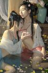極品雙模網紅美少女火辣出鏡▌雲溪溪x奶桃▌古裝浴池嬉戲 性感肚兜誘人乳暈 濕身誘惑超寫實古代風