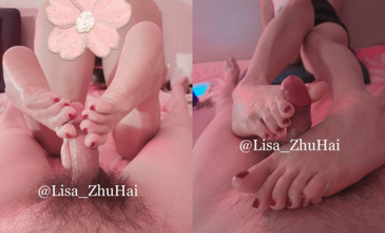 最新666元電報群福利~珠海美腿玉足小姐姐推特網紅【Lisa_ZhuHai】私拍~龜責榨精裸足絲襪推油精射 合集（1）